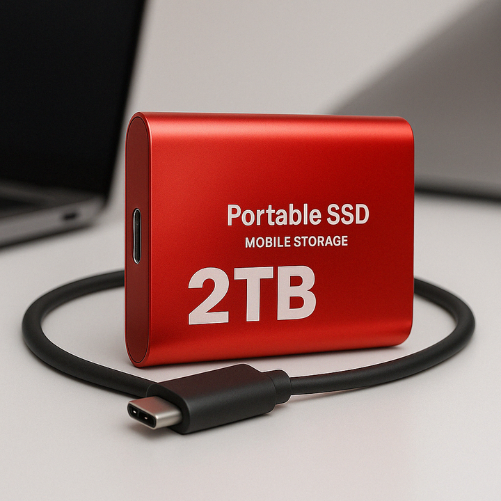 Ultrahurtig USB-C bærbar SSD harddisk. Ideel til hurtig datalagring & backup på laptops.