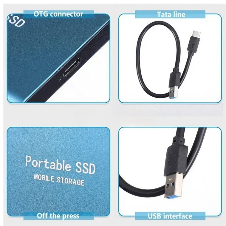 Ultrahurtig bærbar SSD harddisk med USB-C. Effektiv datalagring & backup for PC og laptop tilbehør.