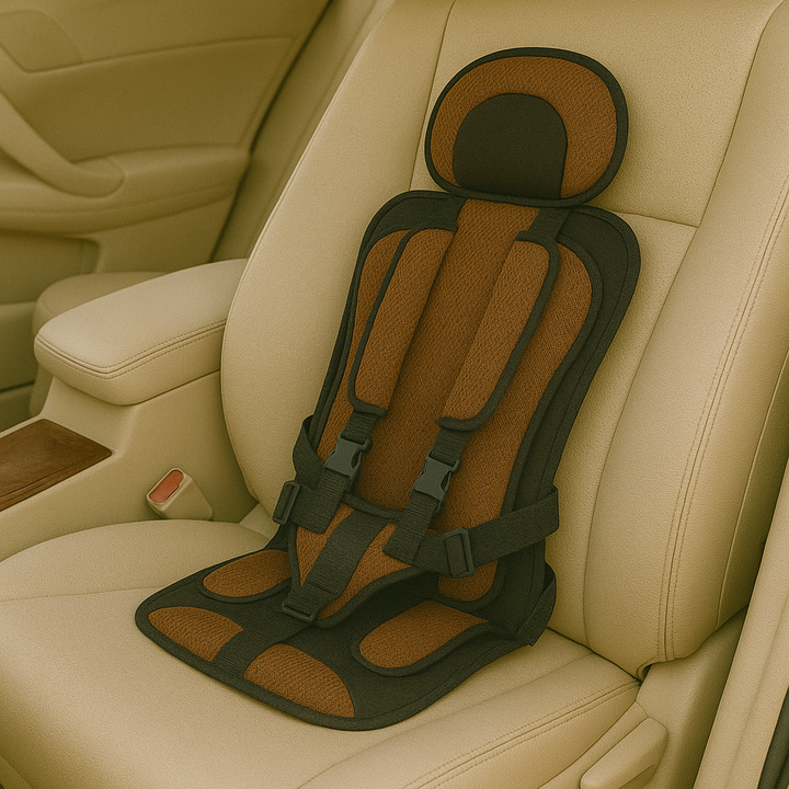Profil af sikker autostol til børn, ergonomisk designet bærbart rejsesæde.