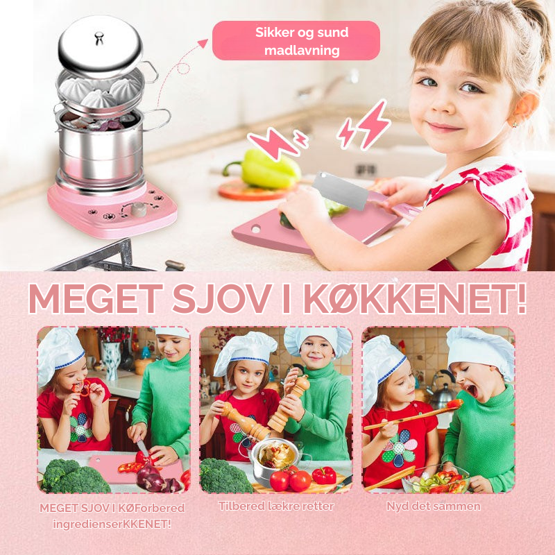 Sikkert og pædagogisk børnekokkesæt i blød silikone. Fremmer kreativitet og madlavning for børn.