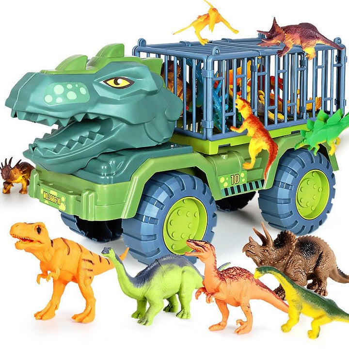 Pædagogisk dinosaur eventyrsæt med køretøj og figurer, stimulerer kreativitet og rollespil hos børn.