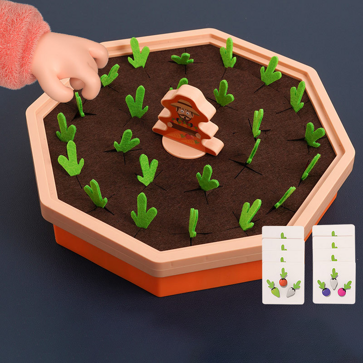 Magnetisk PlayPatch gulerodsspil til børn, der udvikler finmotorik. Træk og sæt gulerødder med magnetisk pen.