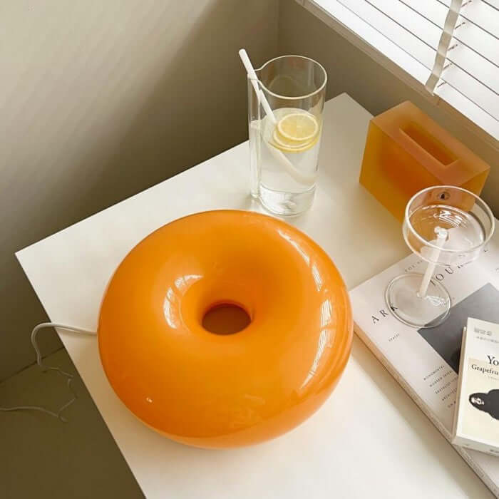 Donut Lampe - Glas & Metal Væglampe / Bordlampe