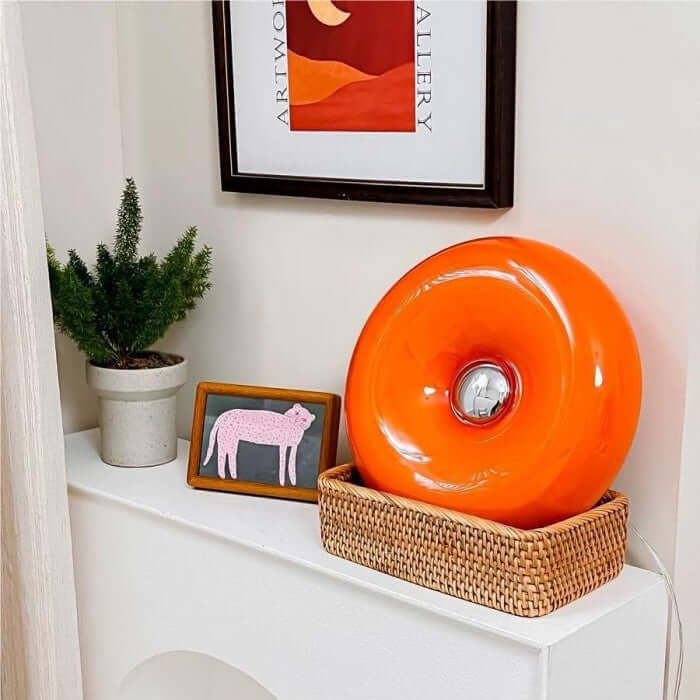 Donut Lampe - Glas & Metal Væglampe / Bordlampe