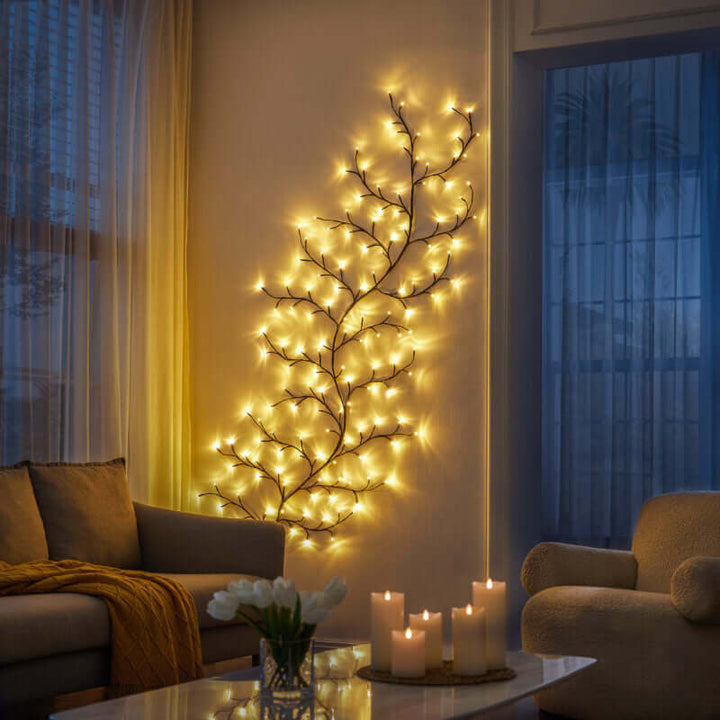 Glimtende Deko Trælampe