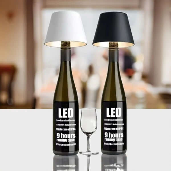 Genopladelig LED Vinflaskelampe