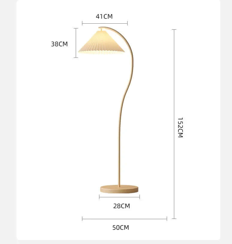 Justerbar LED-gulvlampe i stof med plisseret design