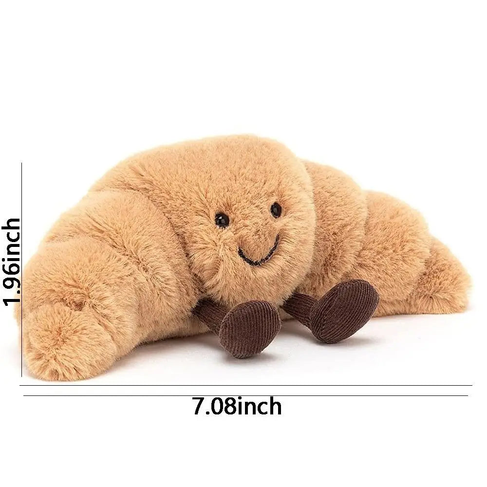 Perfekt gaveidé: Blød croissant krammebamse, sjov og indbydende til kram og leg.