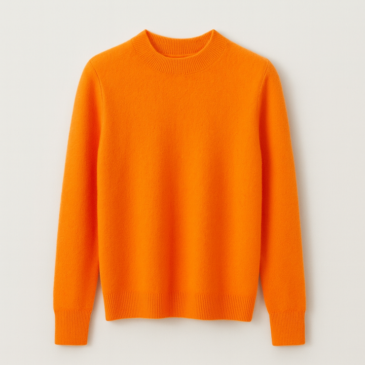 Blød dame sweater med rund hals til hverdag. Komfortabel og varm til efterår/vinter.