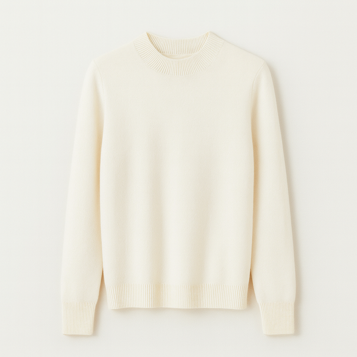 Klassisk blød dame sweater med rund hals. En varm og komfortabel hverdagsfavorit.