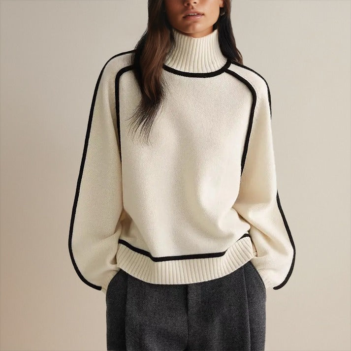 Langærmet elegant sweater til kvinder. Blød og moderne dametrøje, perfekt til kølige dage.