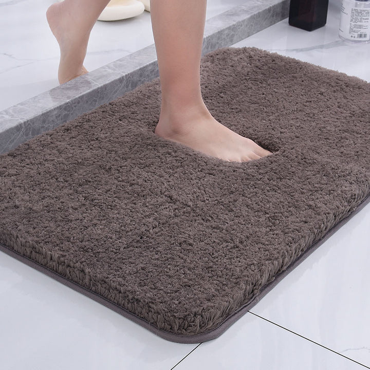 Sikker, skridsikker badeværelsesmåtte. Hurtigtørrende mikrofiber gulvmåtte sikrer et trygt og tørt badeværelse.