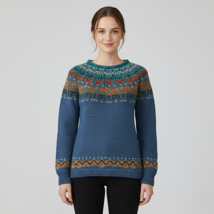 Elegant Alma pullover i blød kvalitet. Moderne striktrøje til kvinders hverdag.