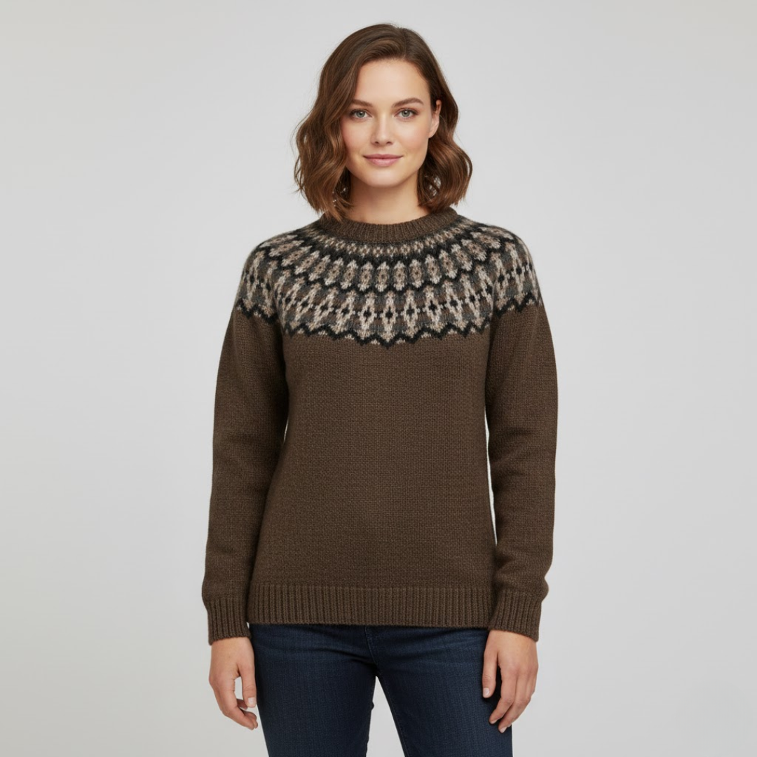 Klassisk, alsidig kvindestriktrøje. Stilren Alma sweater for et tidløst hverdagslook.