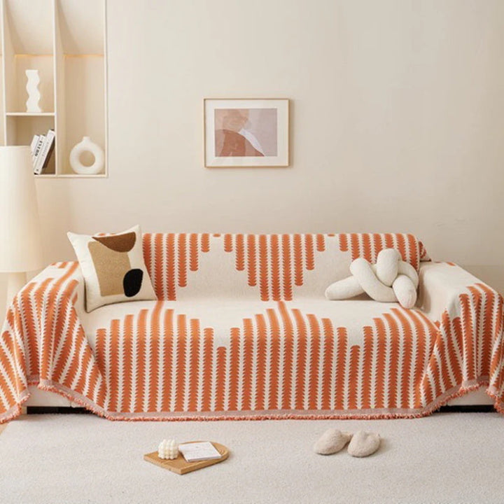 Blødt bomulds sofatæppe for ultimativ komfort og elegant stil i din stue.