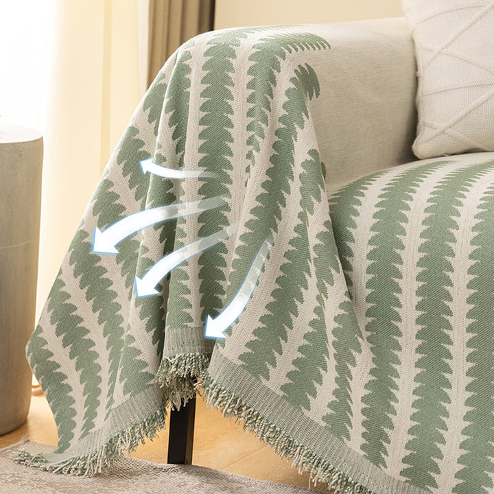 Moderne sofatæppe til stuen, der kombinerer hygge, beskyttelse og elegant design.