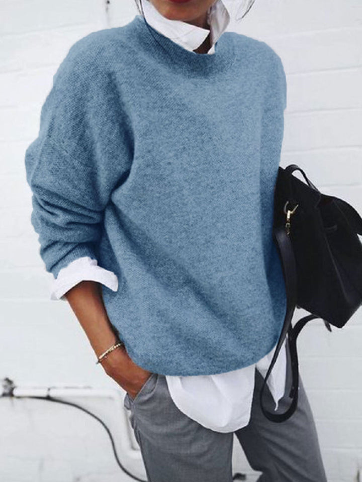 Blødt to-delt dame trøje sæt i strik, perfekt til afslappet hverdagstøj og komfortabel loungewear.