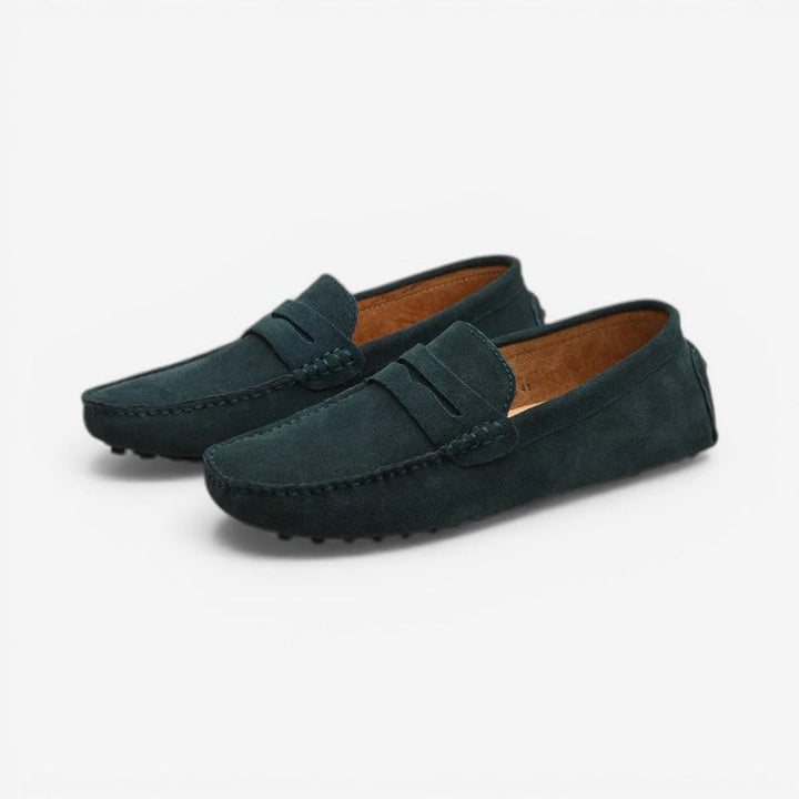 Grøn slip-on komfortsko til damer, letvægts sandaler med rund snude og nem påklædning.