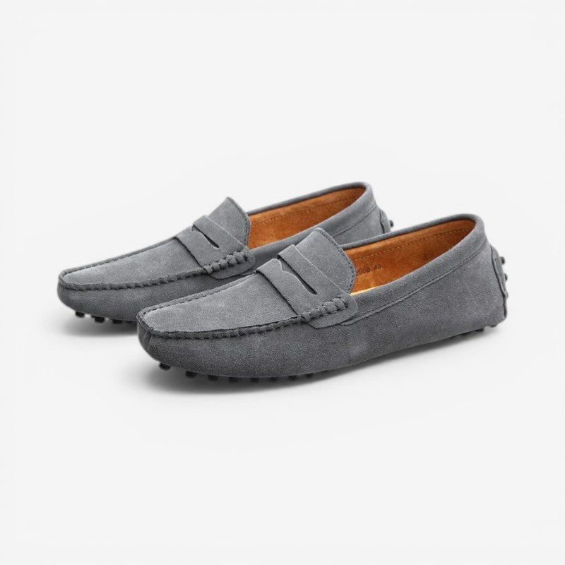 Stilfuld brun og grøn slip-on damesko, letvægts sandaler med komfortabel og skridsikker flad sål.