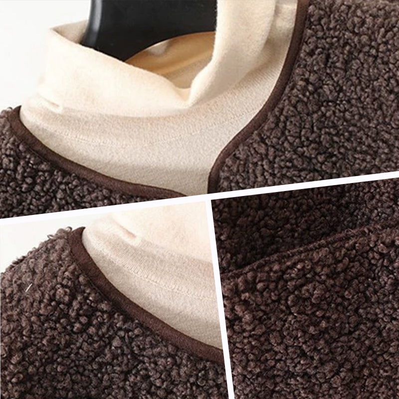 Trendy damers teddyvest i brun med knapper. Blød og stilfuld til moderne kvinders hverdagslook.