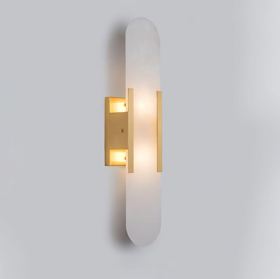 Alabast Væglampe, Aflang Design