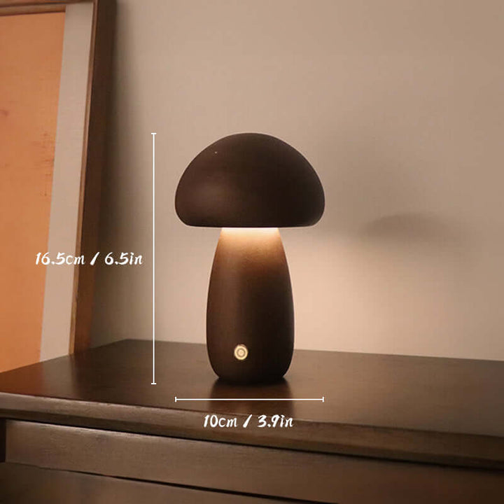 Genopladelig Træ-Svampe Bordlampe