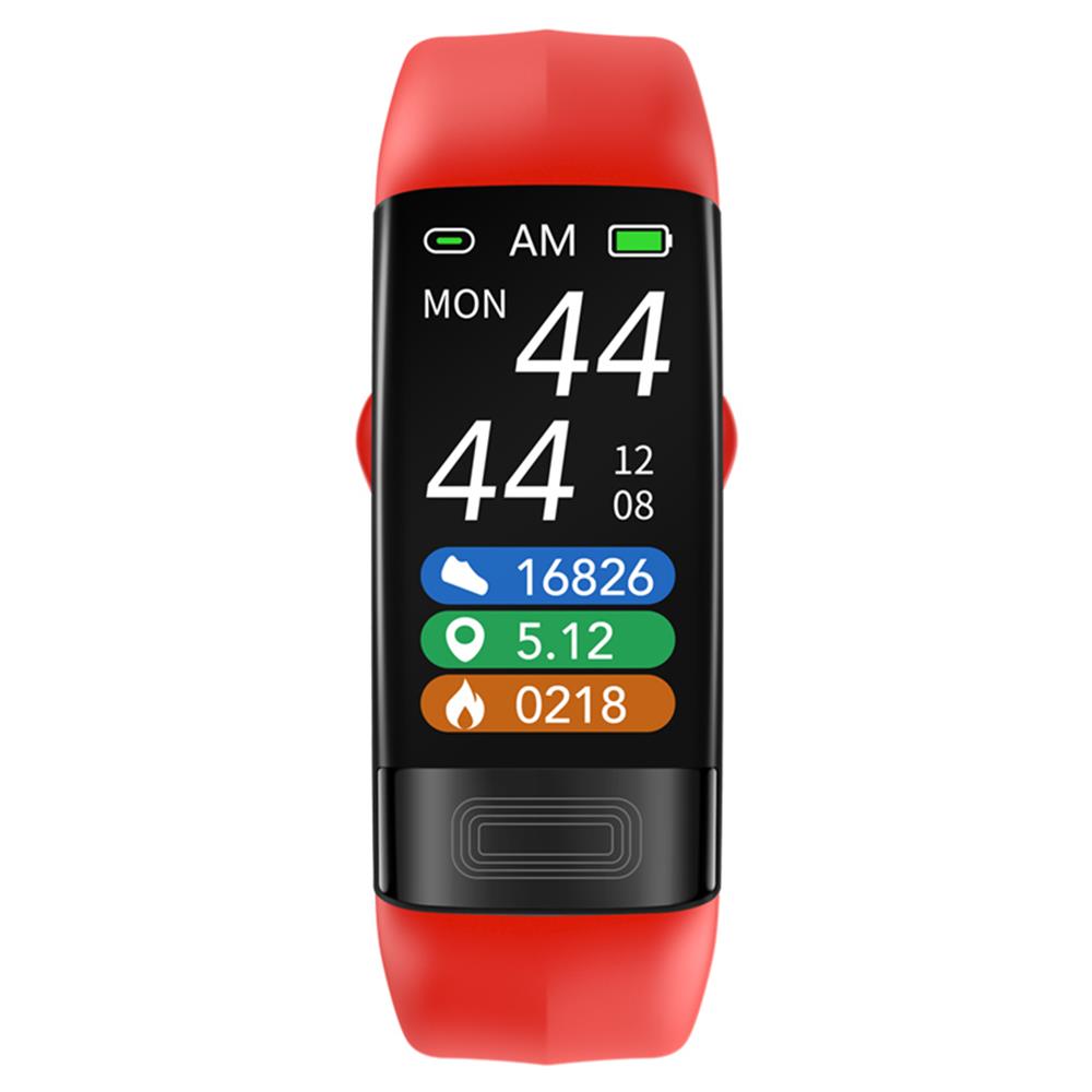 Stilrent CardioSync smartwatch med behagelig sort rem. Vandafvisende design til aktivitet og daglig brug.