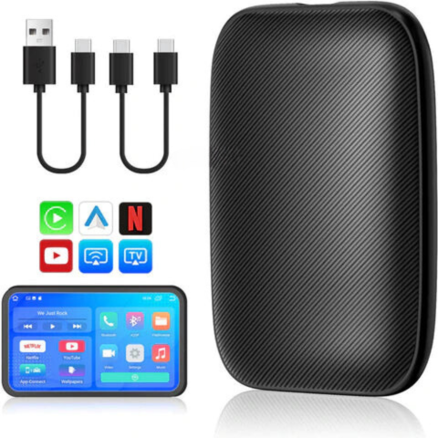 CarLink™ trådløs biladapter for Android Auto & CarPlay, giver streaming og navigation.