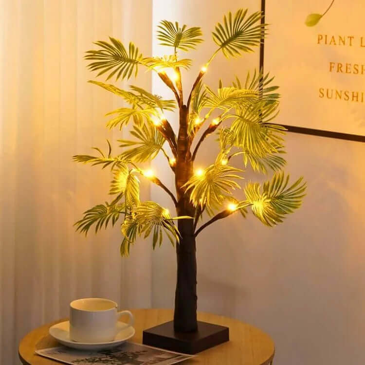 LED Julepalmelys - Batteridrevet & Varm Hvid