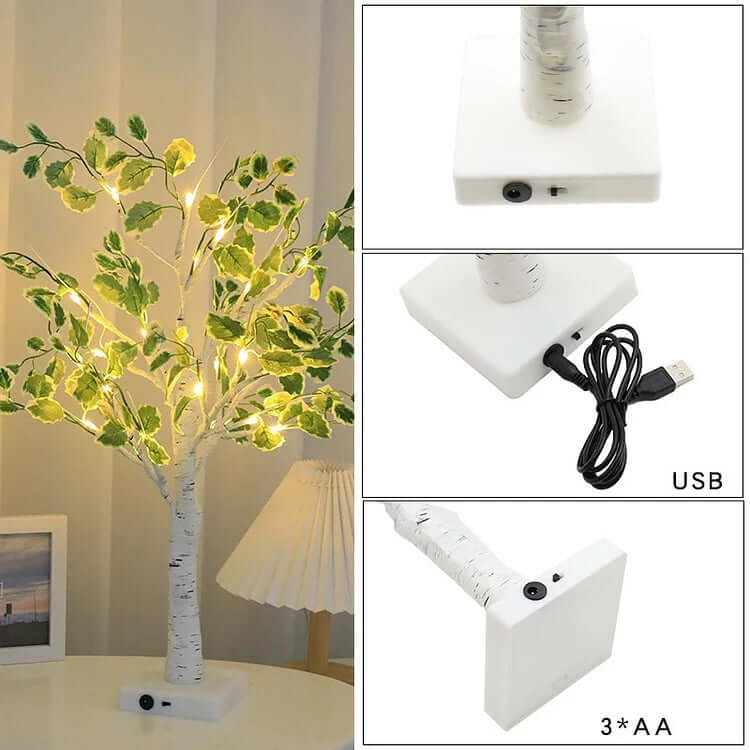 Lysende Juletræ 50cm med LED - Batteridrevet