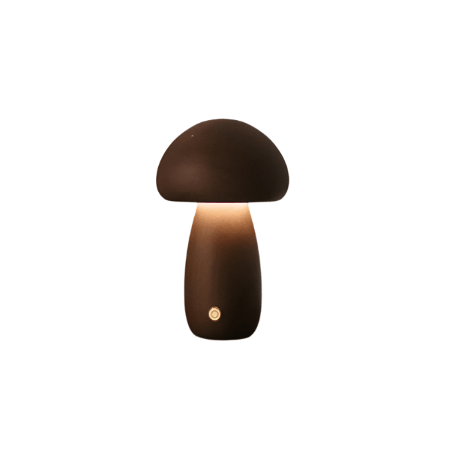 Genopladelig Træ-Svampe Bordlampe