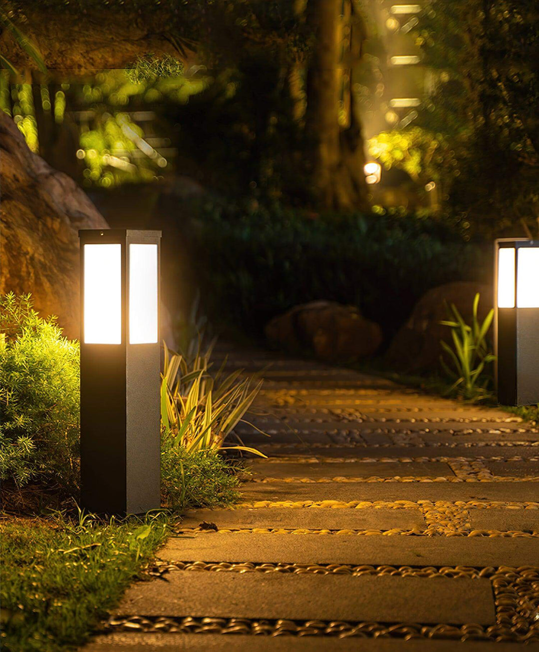 Moderne Udendørs Pullertlampe i Aluminium