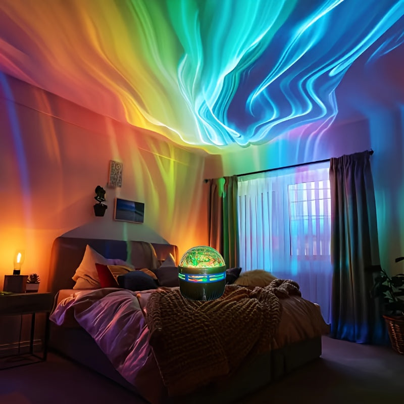 RGB LED stjernehimmelprojektor med fjernbetjening til nem styring af farver og effekter.