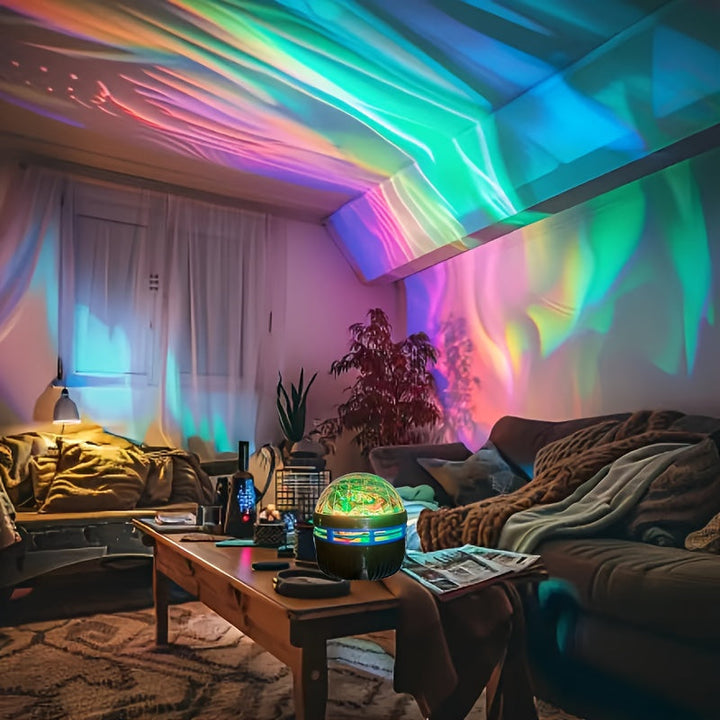 LED stjernehimmelprojektor med aurora lys, fjernbetjening, perfekt til stemningsbelysning og natlys.