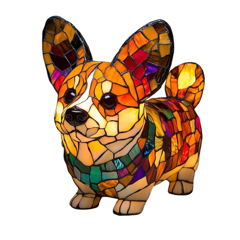 Charmerende Corgi LED have- og altanlampe. Vejrbestandig hundelampe til udendørs belysning og hyggelig stemning.