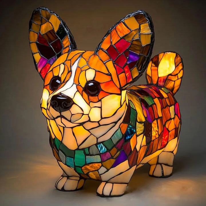 Dekorativ Corgi LED udendørslampe. Skaber stemningslys på terrassen, altanen eller i haven. En charmerende hundelampe.
