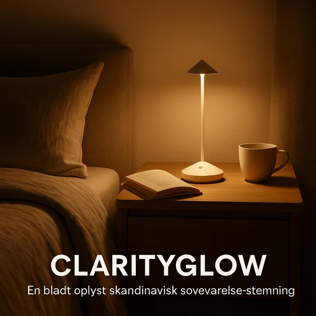 Moderne ClarityGlow trådløs bordlampe, elegant design, batteridrevet bordbelysning til hjem og have.