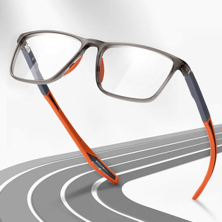 Person læser bog med ClearFocus unisex progressive læsebriller, optimal læsekomfort.