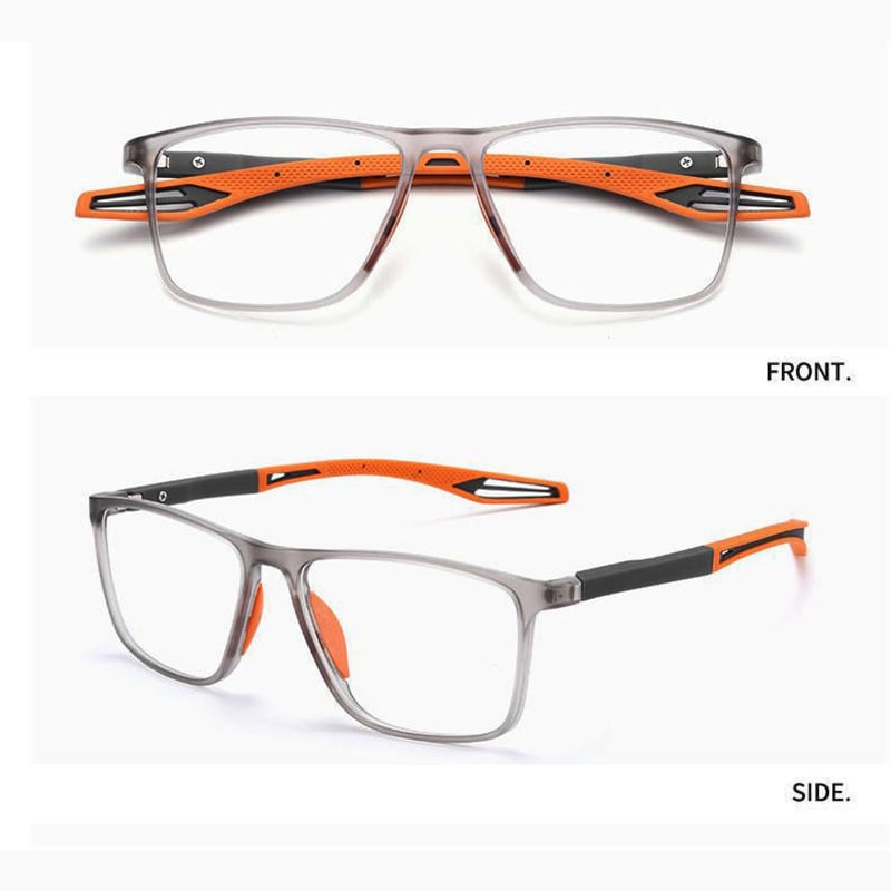 Robuste, fleksible hængsler på ClearFocus unisex progressive læsebriller for holdbarhed.