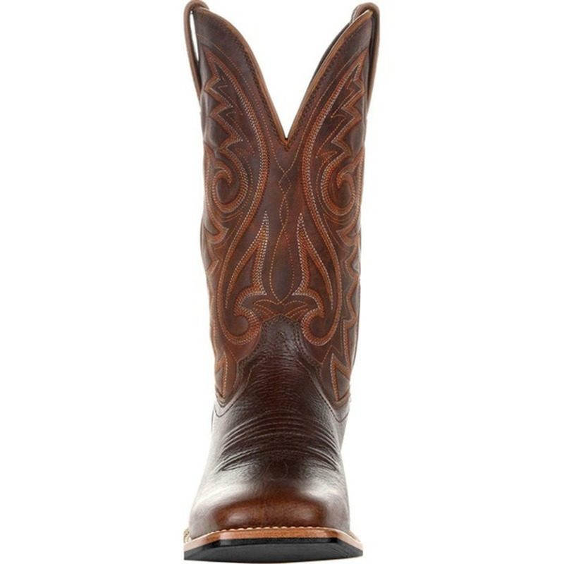 Cowboy læderstøvler til mænd i slidstærkt PU-læder med klassisk westernstil og komfortabel pasform.