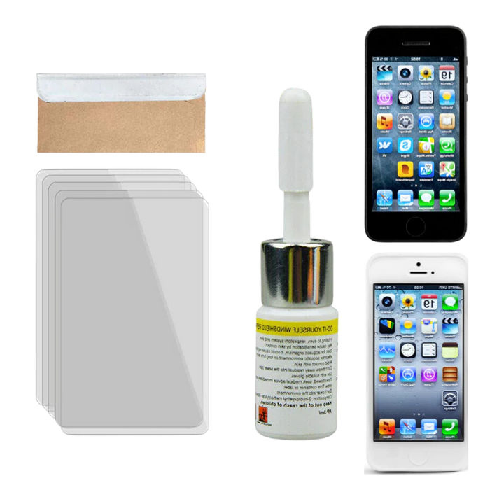 CrackFix reparationskit til skærme, fjerner revner på smartphones, tablets og lignende. Genskaber klarhed.