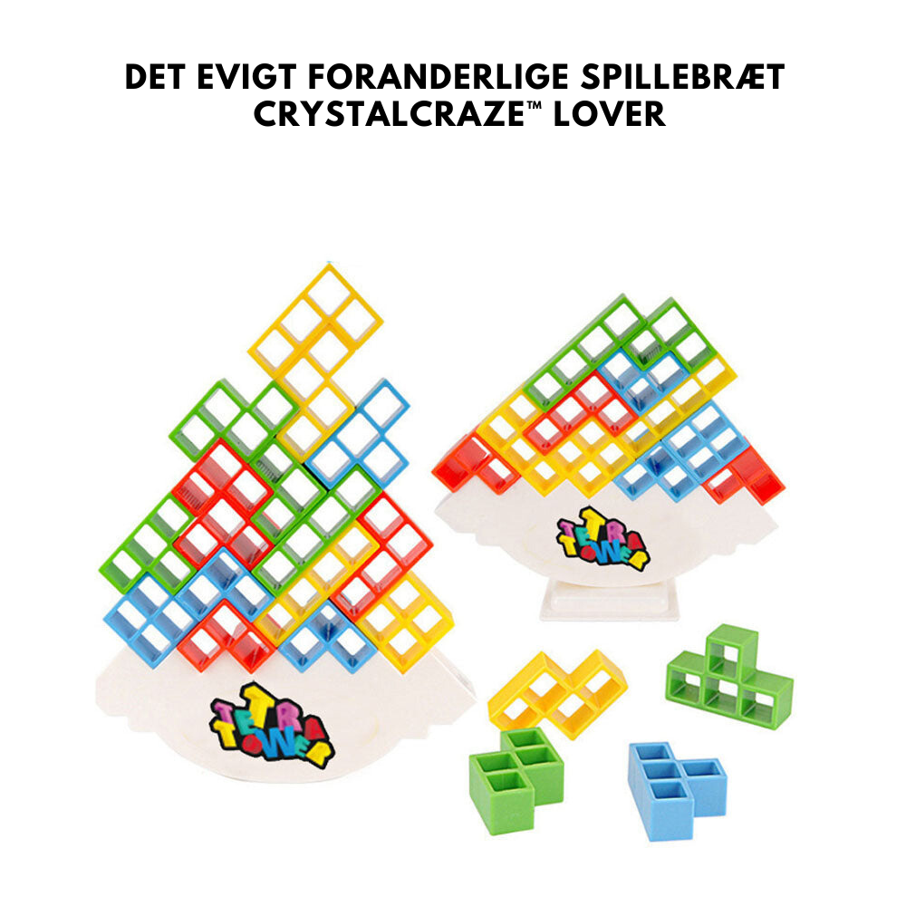 Farverigt CrystalCraze stablespil for børn og familie. Styrker finmotorik og pædagogisk udvikling med klodser.