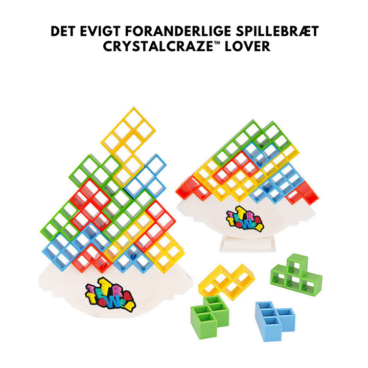 Farverigt CrystalCraze stablespil for børn og familie. Styrker finmotorik og pædagogisk udvikling med klodser.