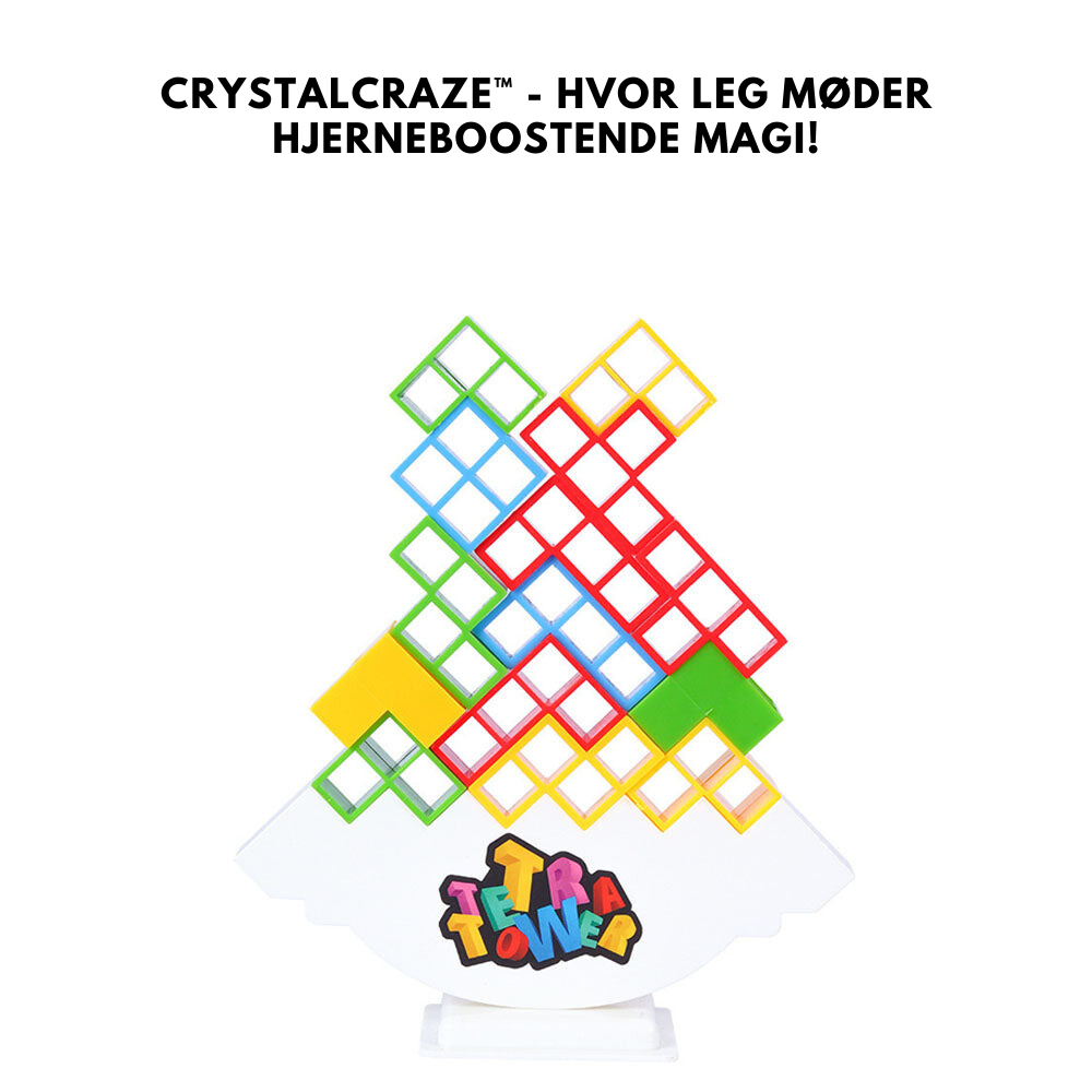 CrystalCraze byggeklodser i farver til stablespil. Forbedrer børns motorik, logik og indendørs leg.
