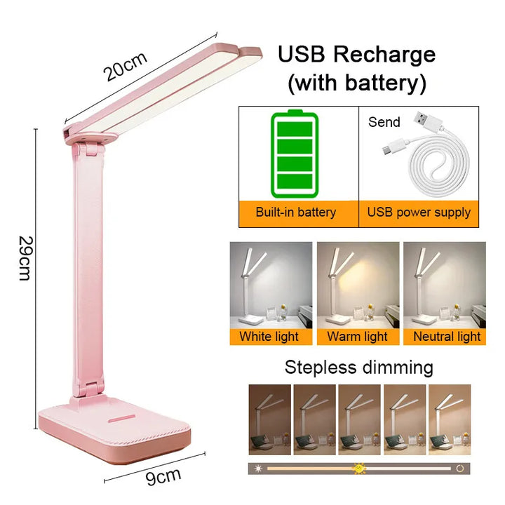 Kompakt USB opladelig LED natlampe. Dæmpbar med touch control og foldbar, perfekt som bærbar læselampe.
