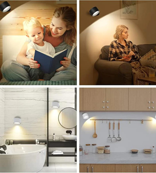 Dæmpbar touch-væglampe med fjernbetjening; skab perfekt stemning eller praktisk læselys.