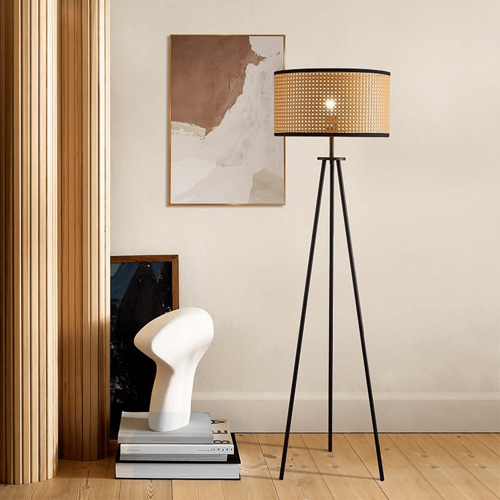 Trebenet Gulvlampe i Rattan