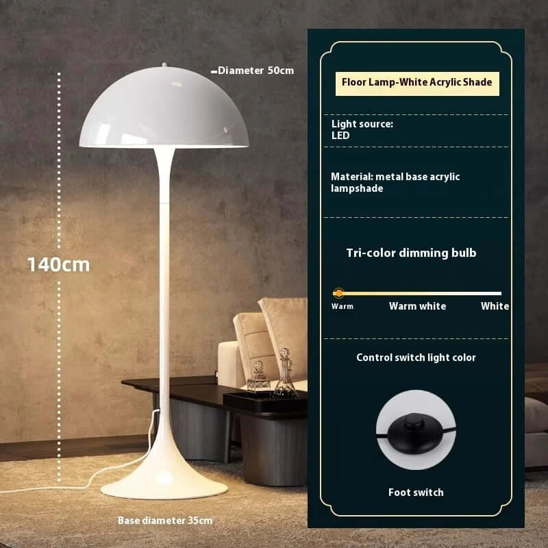 Elegant LED-svampegulvlampe i akryl