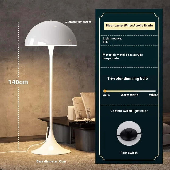 Elegant LED-svampegulvlampe i akryl