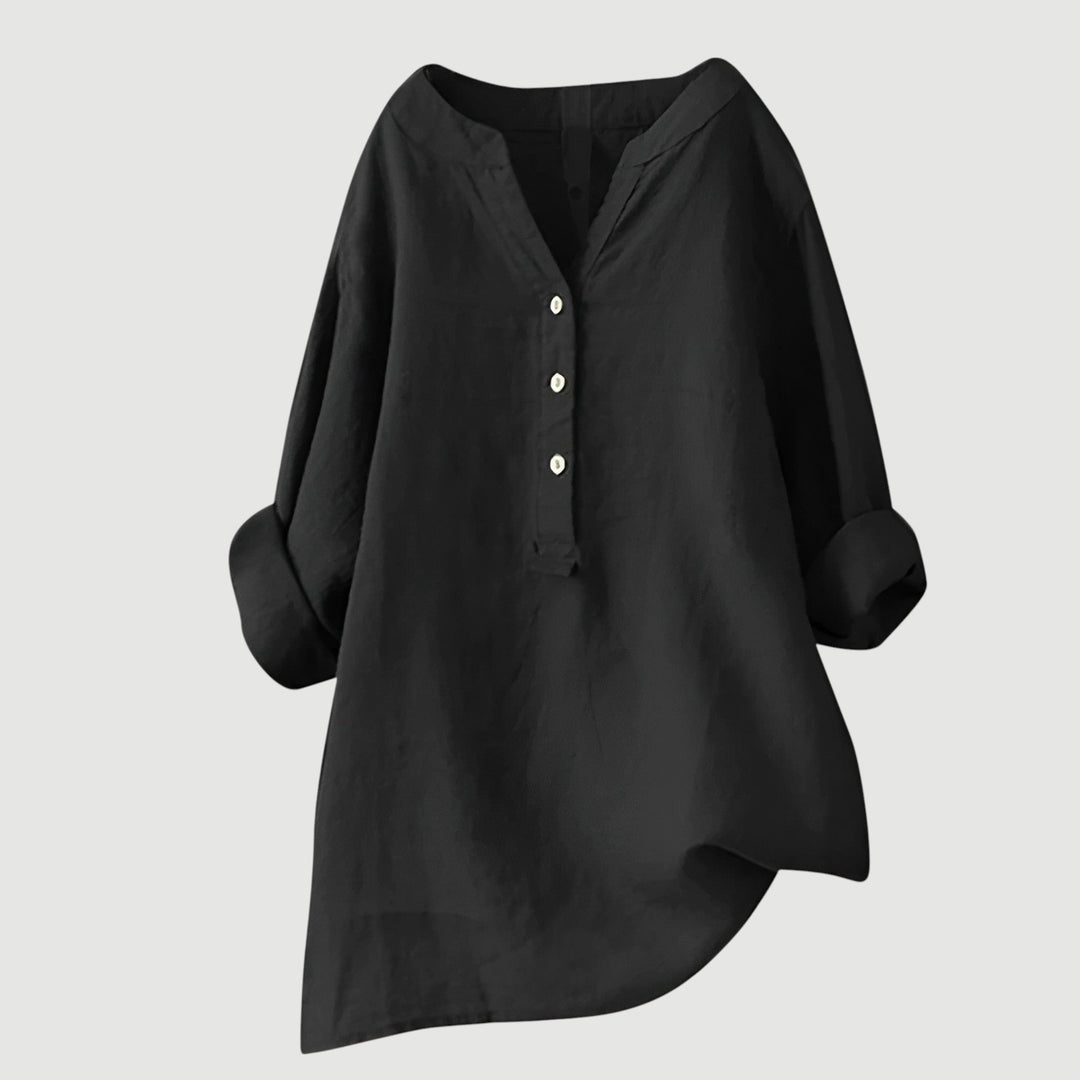 Grøn dame Aisha knapskjorte, let pasform og feminin top for komfort. Perfekt sommerskjorte.